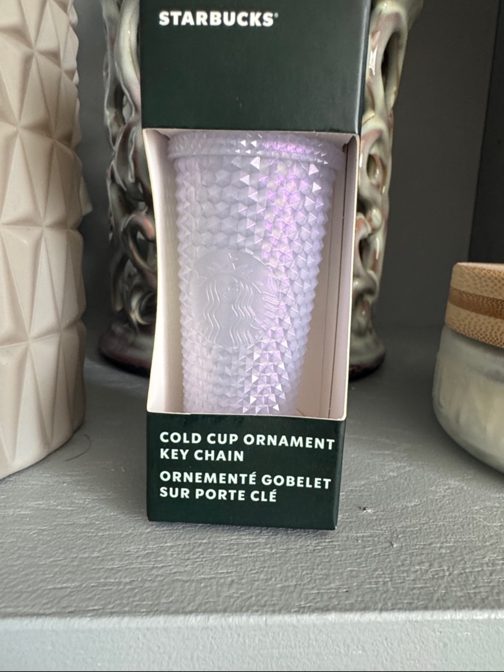 Starbucks Iridescent Studded Cold Cup Keychain - Pearly Lavender